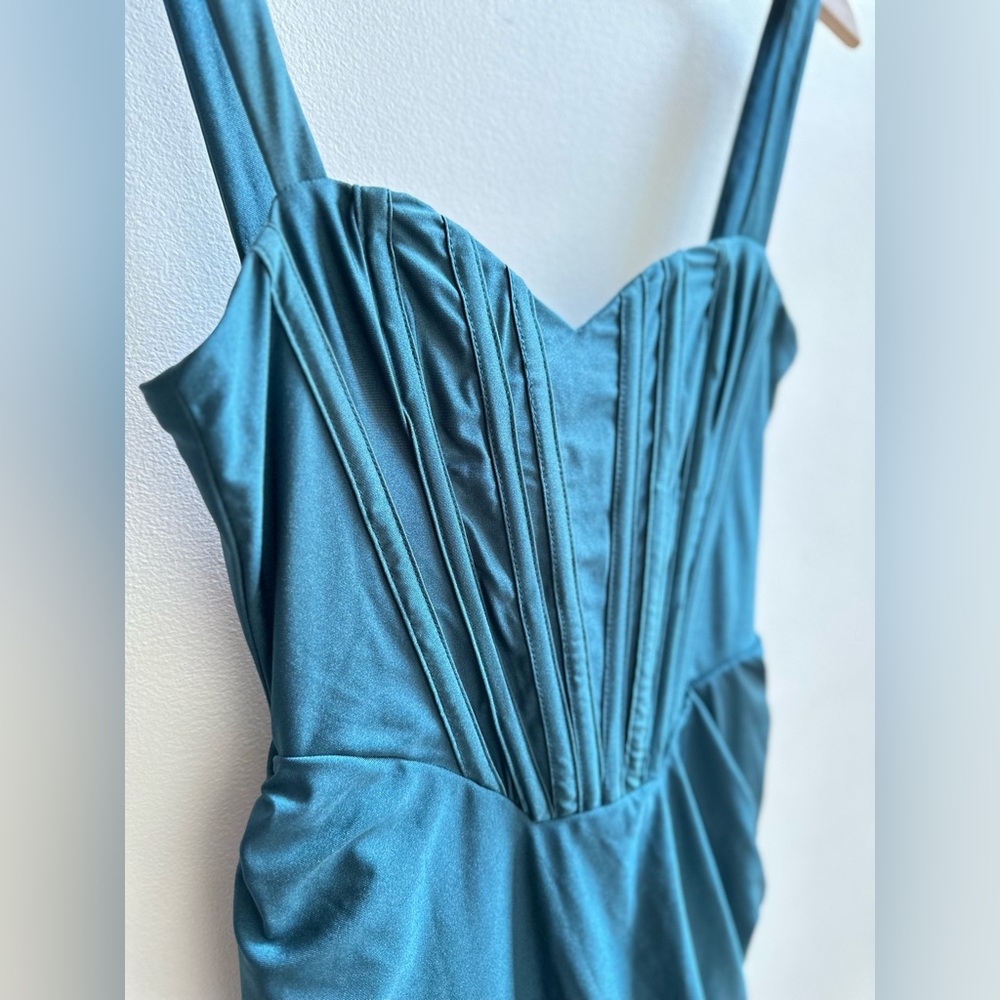 ❌SOLD❌ h:hours Miquela Mini Dress in Teal - Picture 4 of 7